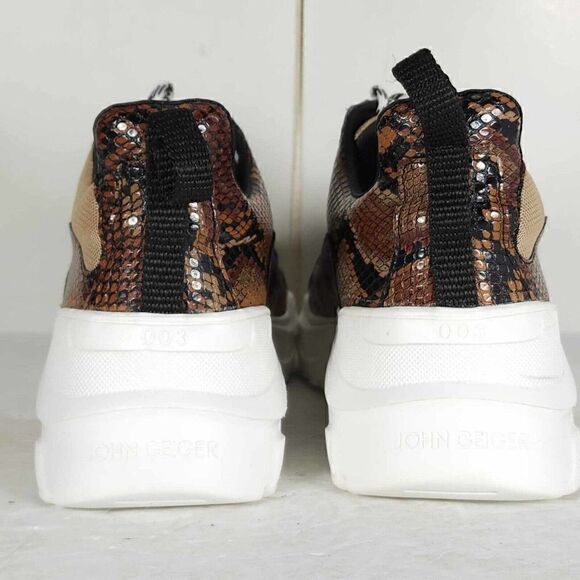 John Geiger Men's 003 US 7 Brown Python Law Top Casual Fashion Sneakers Shoes - Picture 10 of 12